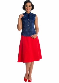 Banned Sea Scape Anchor 50's Blouse Navyblue -Banned Retro Shop banned BL14129 sea scape blouse navy 0 1024x1024