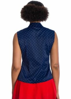 Banned Sea Scape Anchor 50's Blouse Navyblue -Banned Retro Shop banned BL14129 sea scape blouse navy 3 1024x1024