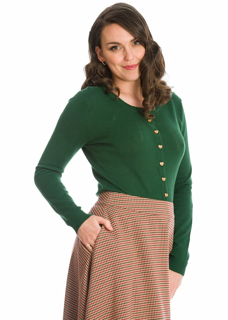Banned Nina 50's Cardigan Green 2 Banned Nina 50's Cardigan Green - Image 2