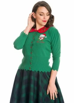 Banned Merry Catmus Christmas 40's Cardigan Green
