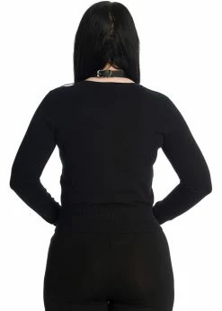 Banned Ishtar Skeleton Rose 50's Cardigan Black -Banned Retro Shop banned CA21132 ishtar cardigan blk 2 1024x1024