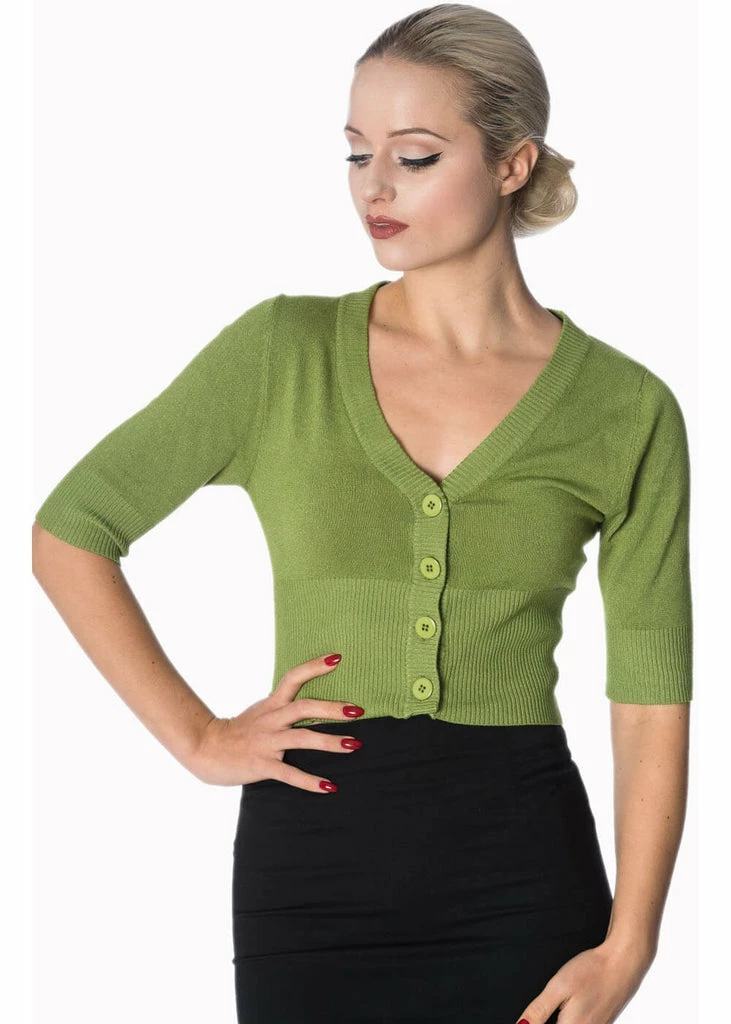 Banned Overload 50's Cardigan Apple Green 4 Banned Overload 50's Cardigan Apple Green - Image 4