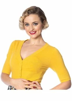 Banned Overload 50's Cardigan Mustard