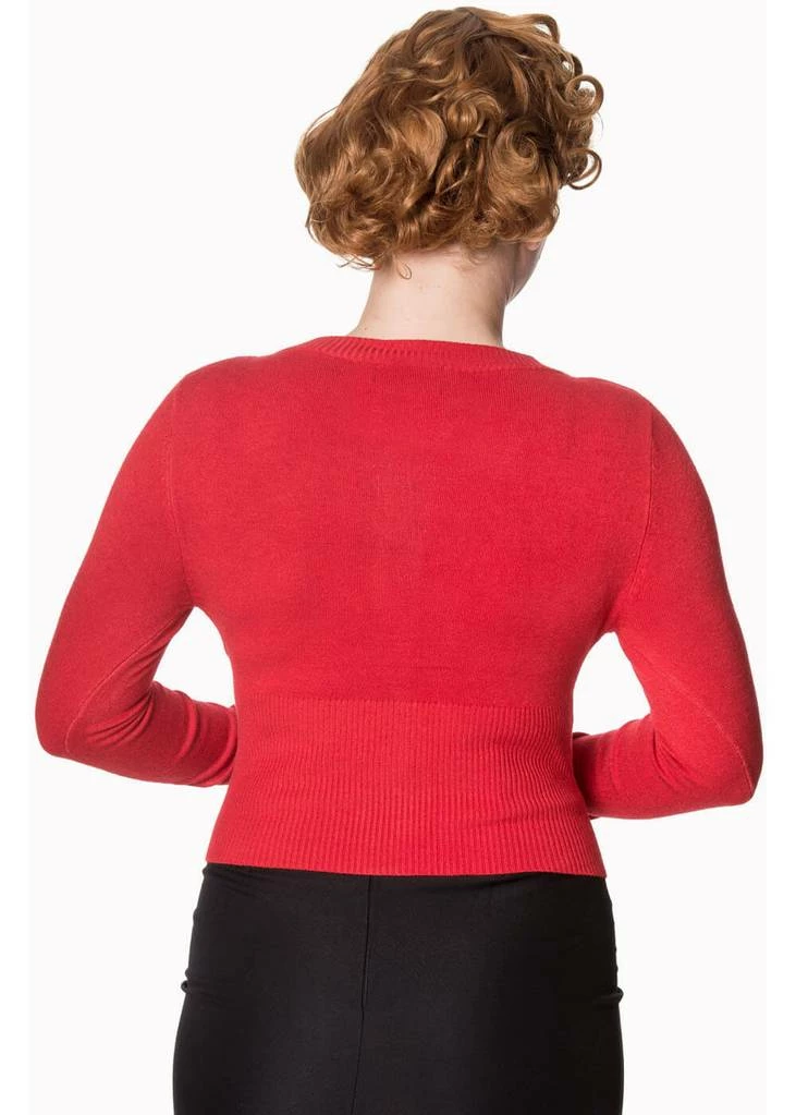 Banned Dolly 50's Cardigan Red 2 Banned Dolly 50's Cardigan Red - Image 2