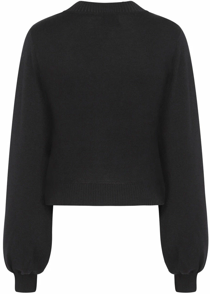 Banned Balloon Sleeve 70's Top Black 3 Banned Balloon Sleeve 70's Top Black - Image 3