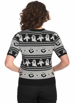 Banned Ghost Delight 50's Jumper White -Banned Retro Shop banned JP57100 ghost delight jumper white 3 1024x1024