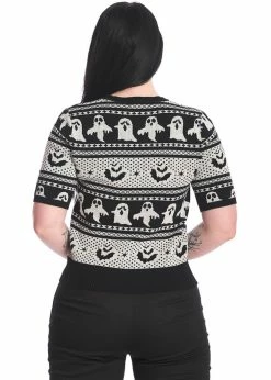 Banned Ghost Delight 50's Jumper White -Banned Retro Shop banned JP57100 ghost delight jumper white 6 1024x1024