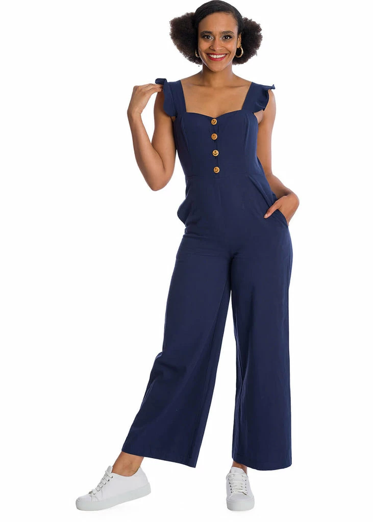 Banned Cute Culotte 60's Jumpsuit Navyblue 1 Banned Cute Culotte 60's Jumpsuit Navyblue