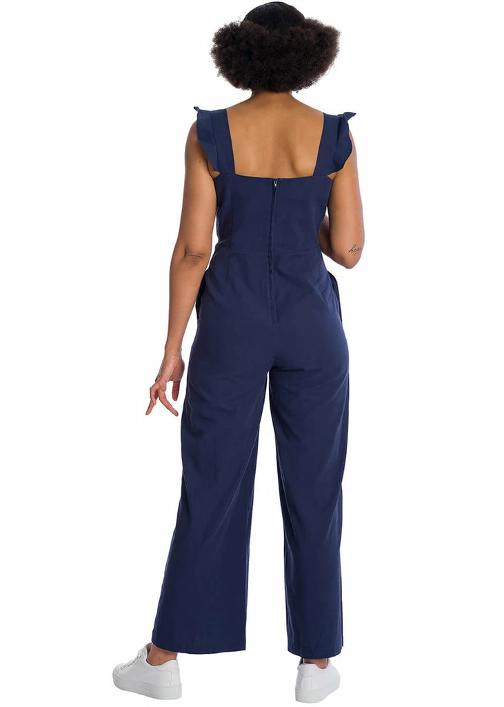 Banned Cute Culotte 60's Jumpsuit Navyblue 3 Banned Cute Culotte 60's Jumpsuit Navyblue - Image 3