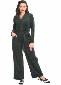 Banned Fem Rule 40's Jumpsuit Green