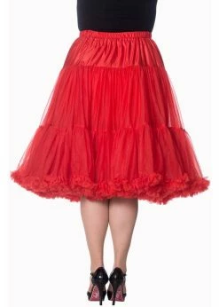 Banned 50's Petticoat Long Red -Banned Retro Shop banned SBN236 petticoat long red 1 1024x1024