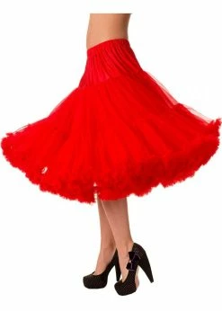 Banned 50's Petticoat Long Red -Banned Retro Shop banned SBN236 petticoat long red 3 1024x1024