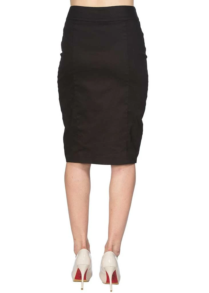 Banned Button Down 50's Pencil Skirt Black 2 Banned Button Down 50's Pencil Skirt Black - Image 2
