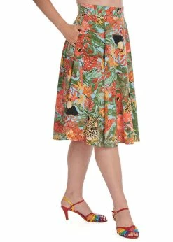 Banned Wild Parrot 50's Swing Skirt Blue 6 Banned Wild Parrot 50's Swing Skirt Blue -Banned Retro Shop banned SK25427 wild parrot swing skirt blue 2 1024x1024