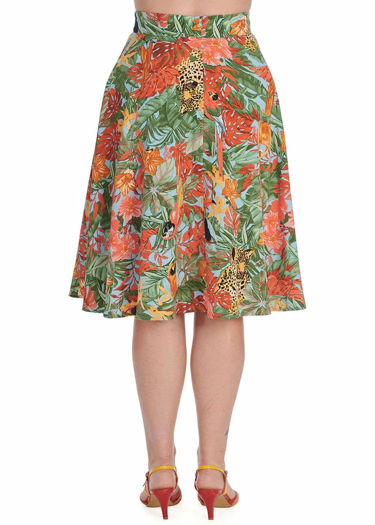 Banned Wild Parrot 50's Swing Skirt Blue 4 Banned Wild Parrot 50's Swing Skirt Blue - Image 4