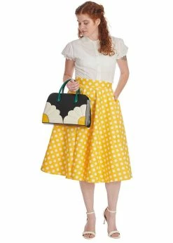 Banned Lemon Spot Polkadot 50's Swing Swing Yellow -Banned Retro Shop banned SK25429 lemon spot polka swing skirt yel 0 1024x1024