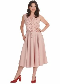 Banned Polly May Swingrock Pink -Banned Retro Shop banned SK25433 polly may swing skirt pink 1 1024x1024