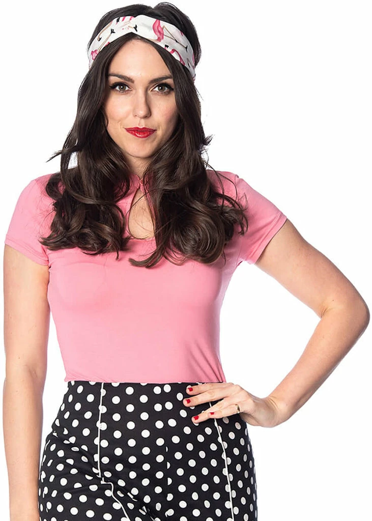 Banned Mandarin Collar 40's Top Pink 3 Banned Mandarin Collar 40's Top Pink - Image 3