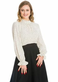 Banned Ditzy Dot 60's Top Cream