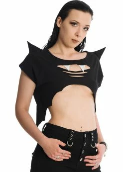 Banned Moonchild Bat Top Black