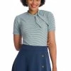 Banned Jenny Stripe 60's Top Blue