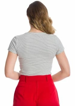 Banned Danni Stripe 50's Top White -Banned Retro Shop banned TP10424 danni stripe top white 2 1024x1024