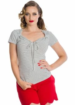 Banned Danni Stripe 50's Top White