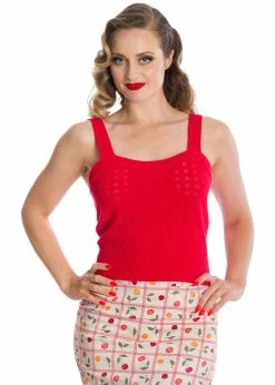 Banned Dora Strap 50's Top Red