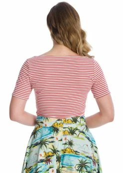 Banned Sizzle Stripe 50's Top Pink -Banned Retro Shop banned TP10452 sizzle stripe top pink 2 1024x1024