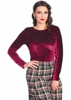 Banned Evening Rose 50's Top Burgundy Black -Banned Retro Shop banned TP10474 evening rose top burgundy 1 728eb713 12a7 4721 a47e 4ec3741af109 1024x1024