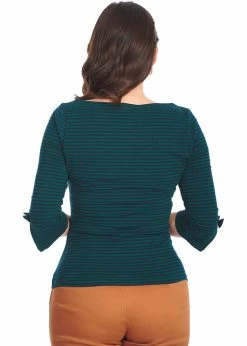 Banned Merry Stripe 40's Top Green Navy -Banned Retro Shop banned TP10476 merry stripe top green navy 2 d0526d7c 93b0 4093 ba04 a19158de1d0c 1024x1024
