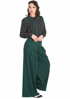 Banned Diamond 40's Palazzo Trousers Green -Banned Retro Shop banned TR31138 diamond trousers green 1 1024x1024
