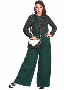 Banned Diamond 40's Palazzo Trousers Green -Banned Retro Shop banned TR31138 diamond trousers green 3 1024x1024