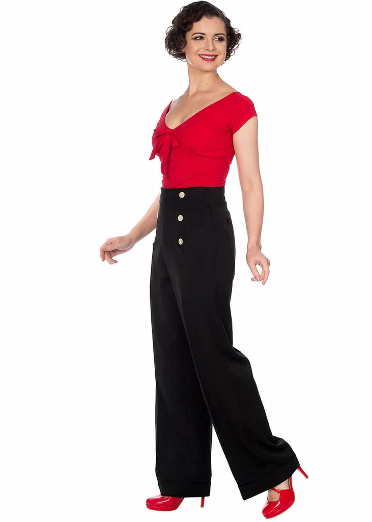 Banned Adventures Ahead 40's Trousers Black 5 Banned Adventures Ahead 40's Trousers Black - Image 5