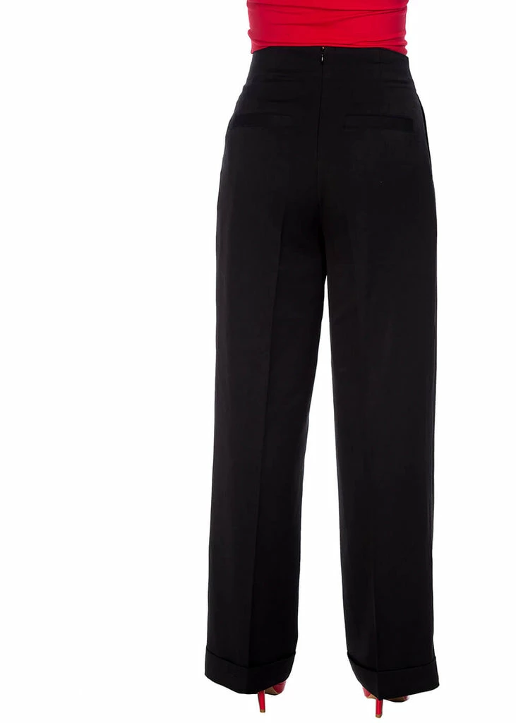 Banned Adventures Ahead 40's Trousers Black 2 Banned Adventures Ahead 40's Trousers Black - Image 2