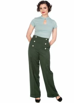 Banned Adventures Ahead 40's Trousers Dark Green 8 Banned Adventures Ahead 40's Trousers Dark Green -Banned Retro Shop banned TR31935 adventures trousers for grn 2 1024x1024