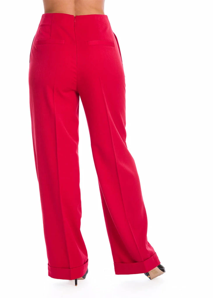 Banned Adventures Ahead 40's Trousers Red 4 Banned Adventures Ahead 40's Trousers Red - Image 4
