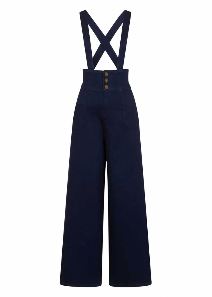 Collectif Freya 1940's Jeans Navy Colour 5 Collectif Freya 1940's Jeans Navy Colour - Image 5