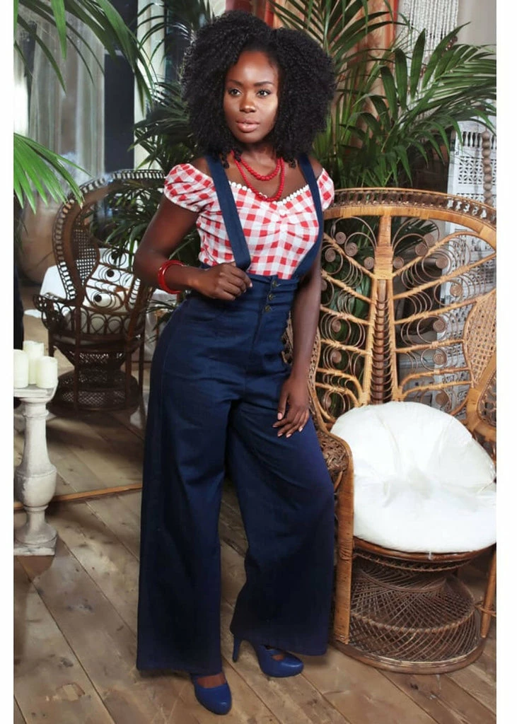 Collectif Freya 1940's Jeans Navy Colour 1 Collectif Freya 1940's Jeans Navy Colour