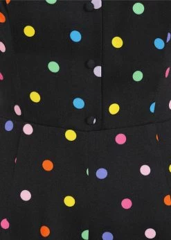 Collectif Thelma Rainbow Polka Dot 70's Jumpsuit Black -Banned Retro Shop collectif JS SS221908A thelma rainbow polka jumpsuit blk 2 e04cb8ad 7f81 479a 9a95 b5a9508e9c2e 1024x1024