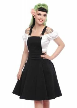 Collectif Kayden Braces 50's Swing Dress Black