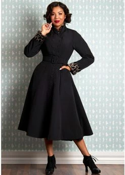 Miss Candyfloss Lorna Lou Trenchcoat Coat Black Leopard 10 Miss Candyfloss Lorna Lou Trenchcoat Coat Black Leopard -Banned Retro Shop miss candyfloss 1344leo lorna lou coat blk leo 6 1024x1024