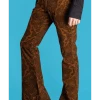 Run & Fly Mens Hendrix Corduroy 70's Flared Trousers Tobacco Brown