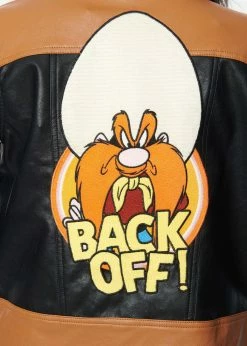 Unique Vintage X Looney Tunes Yosemite Sam Trucker Jacket Black -Banned Retro Shop unique vintage JK K1758WC0 looney yosemity jacket blk 4 1024x1024