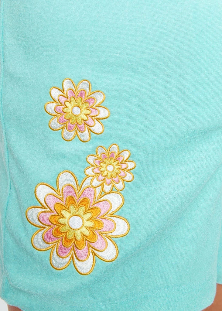 Unique Vintage X Barbie Terry Cloth Playsuit Light Blue - Image 4