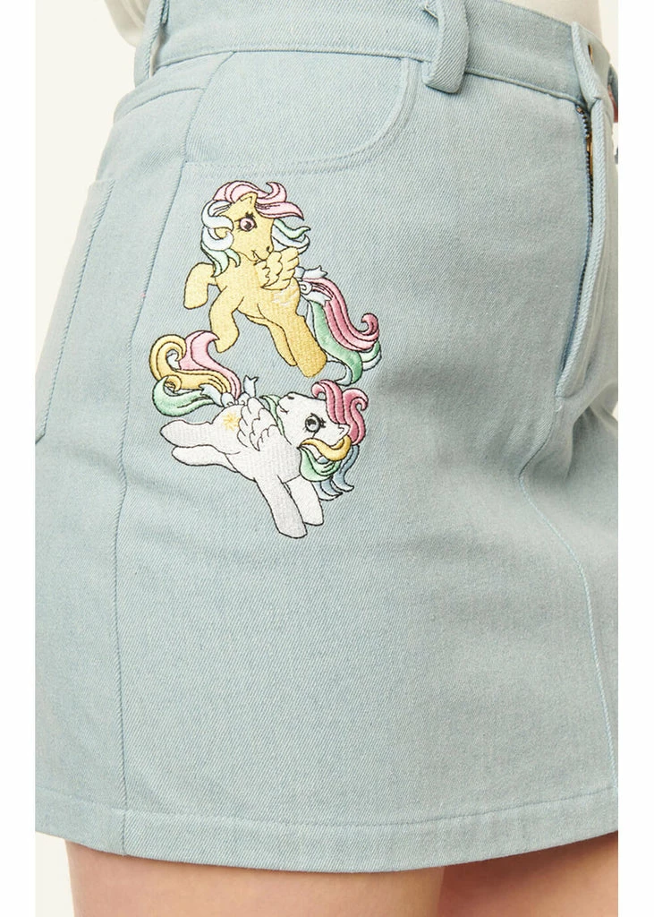 Unique Vintage X My Little Pony What A Classic Denim 60's Mini Skirt Blue - Image 2
