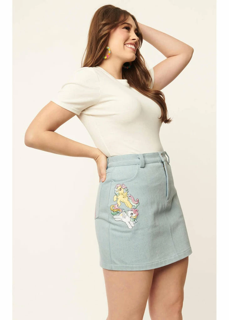 Unique Vintage X My Little Pony What A Classic Denim 60's Mini Skirt Blue - Image 4