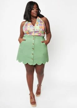 Unique Vintage Smak Parlour Campus 60's Mini Skirt Green 7 Unique Vintage Smak Parlour Campus 60's Mini Skirt Green -Banned Retro Shop unique vintage SP081WB0 campus skirt green 0 b40b90e3 6e18 48df a2bd b14353a99748 1024x1024