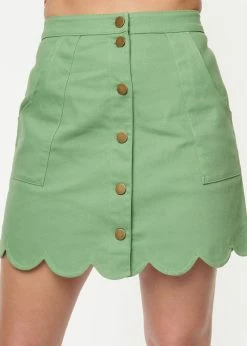 Unique Vintage Smak Parlour Campus 60's Mini Skirt Green