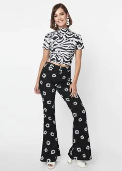 Unique Vintage Smak Parlour Into The Groove Floral 70's Flare Trousers Black -Banned Retro Shop unique vintage SP232W2 sp into groove floral trousers blk 3 99098d43 9589 4def b1c0 40c77585aae7 1024x1024